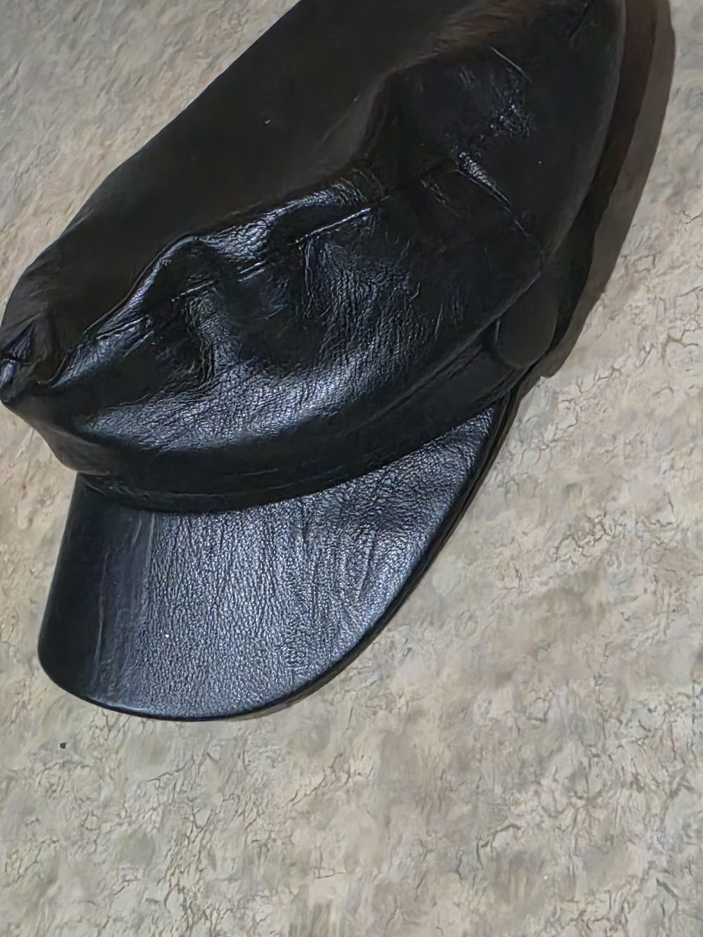 Black Leather Cap